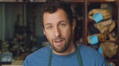 Adam Sandler as Max Simkin, being over it in the poster for The Cobbler (2014).